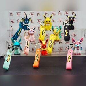 Pokemon KeyChain Full Set Eevee Evolutions
